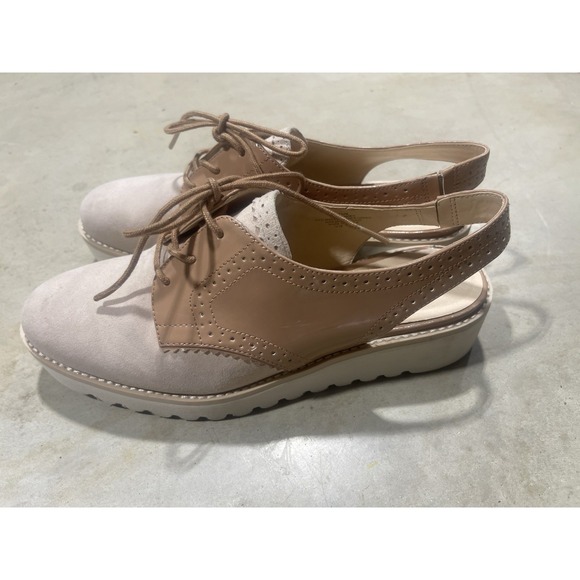 Retro Slingback Suede Patent Loafers Size 9 Tan Beige #nystreet #2025 Runway - Picture 4 of 6